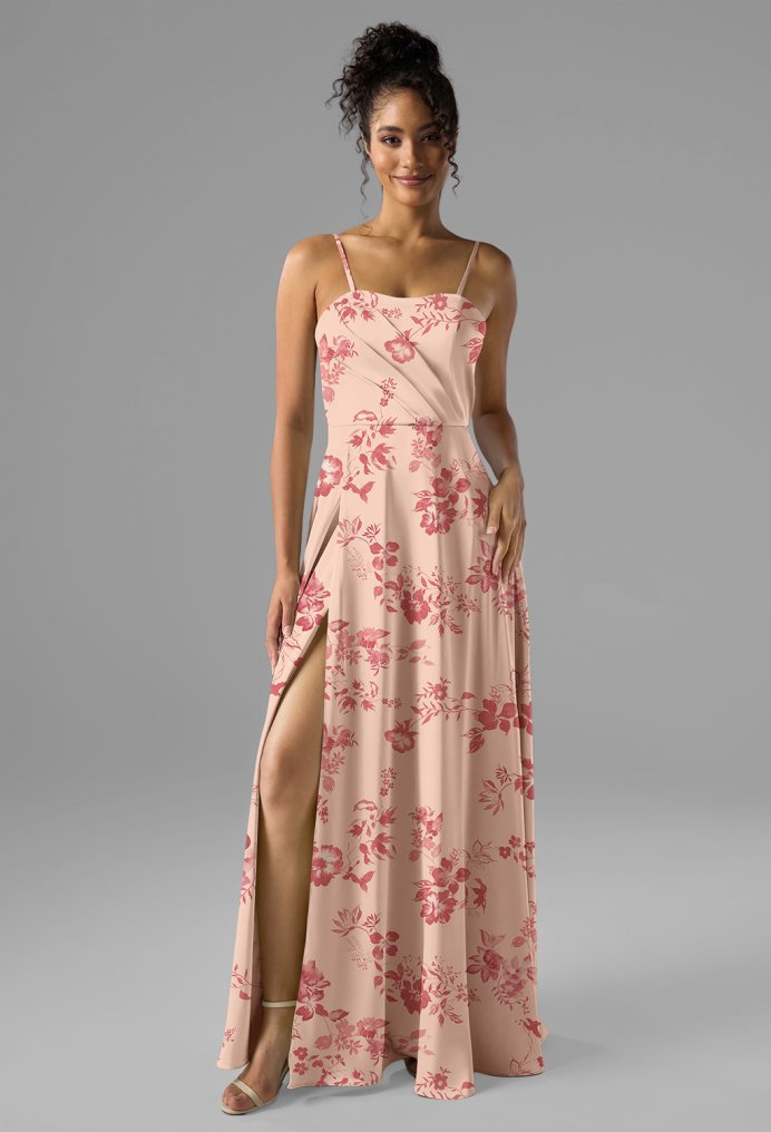 AW Rhiannon Pink Cherry Blossom  Long Bridesmaid Dresses